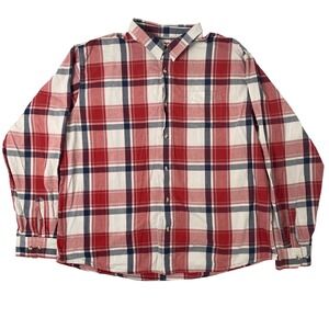 Wrangler Flannel Mens 3X Red Blue White Plaid Shirt Classic Timeless Rugged